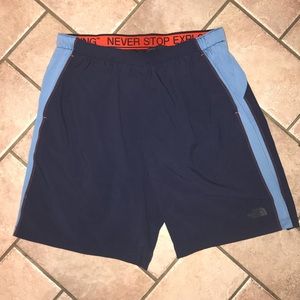 The North Face Men's Athletic Shorts - Navy and Light Blue